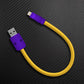 Ultra-Soft Braided 240W Color-Blocked Short Charging Cable