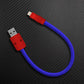Ultra-Soft Braided 240W Color-Blocked Short Charging Cable