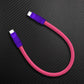 Ultra-Soft Braided 240W Color-Blocked Short Charging Cable