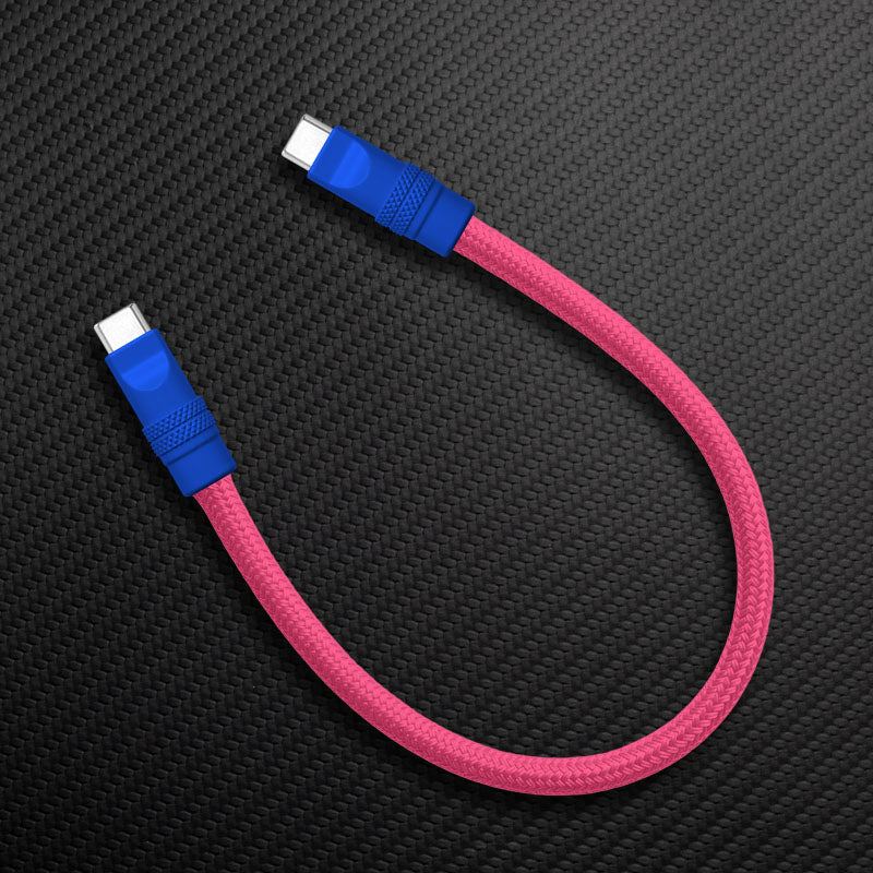Ultra-Soft Braided 240W Color-Blocked Short Charging Cable