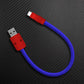 Ultra-Soft Braided 240W Color-Blocked Short Charging Cable