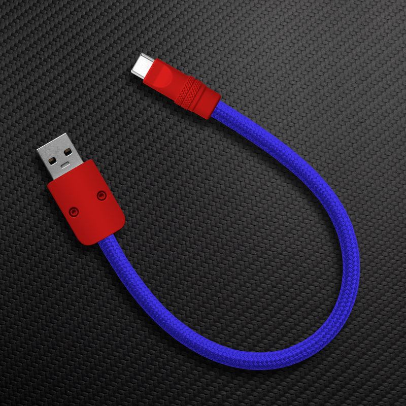 Ultra-Soft Braided 240W Color-Blocked Short Charging Cable