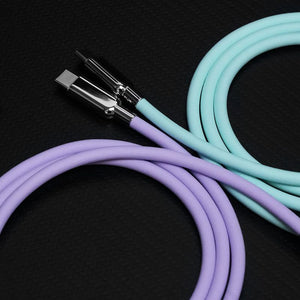 "Thin Chubby" 240W Grainy Texture Charging Cable With Mirrored Connector