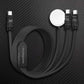 ChubbyCable Tri-Flex™  100W 3-in-1 Fast Charging Cable with Soft Silicone & Apple Watch Charger