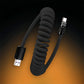 "Curly Chubby" 240W Coiled Fast Charging Cable for Car [240H Sag-Free]