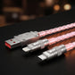"Neon Chubby" RGB Illuminated Silver-Plated Fast Charging CarPlay Cable